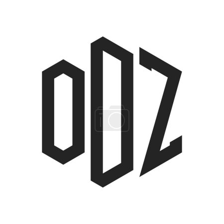 Ilustración de Diseño de Logo ODZ. Carta Inicial ODZ Monograma Logo con forma de hexágono - Imagen libre de derechos