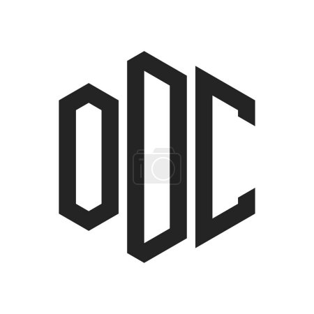 Téléchargez les illustrations : Logo ODC Design. Lettre initiale ODC Monogram Logo en utilisant la forme hexagonale - en licence libre de droit