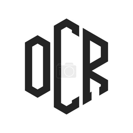 Conception de logo OCR. Lettre initiale OCR Monogram Logo utilisant la forme de l'hexagone
