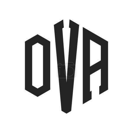 OVA Logo Design. Initial Letter OVA Monogram Logo mit Sechseck-Form