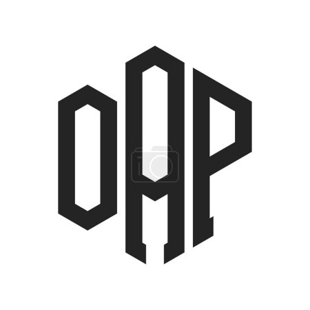 OAP Logo Design. Initial Letter OAP Monogram Logo mit Hexagon-Form