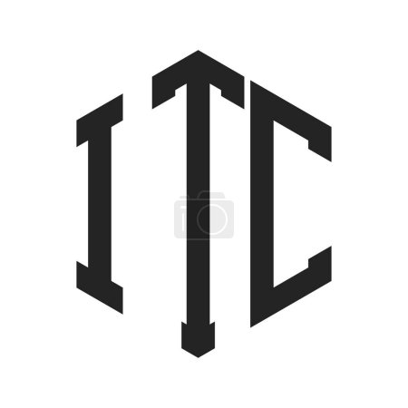 ITC Logo Design. Initial Letter ITC Monogram Logo using Hexagon shape