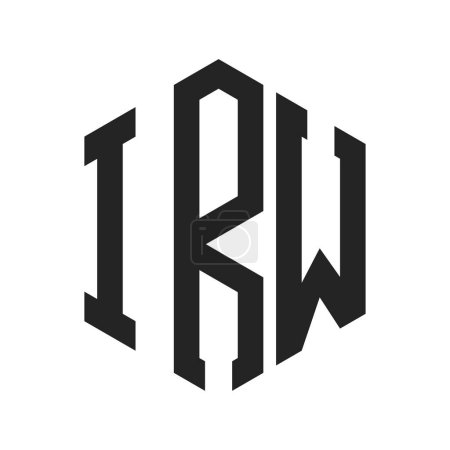 Illustration for IRW Logo Design. Initial Letter IRW Monogram Logo using Hexagon shape - Royalty Free Image