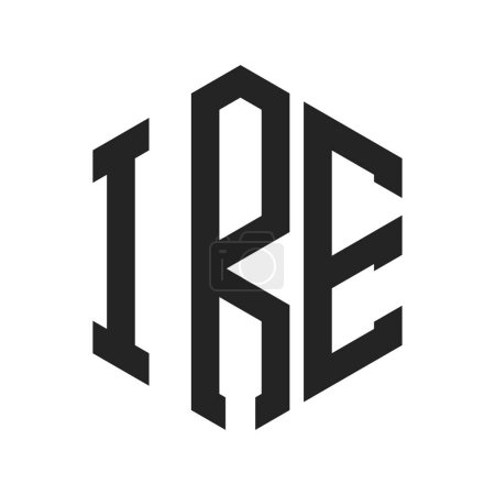 Diseño de Logo IRE. Logo inicial del monograma IRE de la letra usando la forma del hexágono
