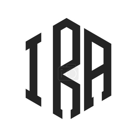 IRA Logo Design. Initial Letter IRA Monogram Logo mit Hexagon-Form