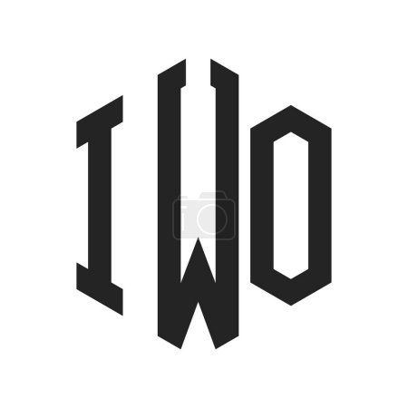 Ilustración de Diseño de Logo IWO. Letra Inicial IWO Monogram Logo usando la forma del hexágono - Imagen libre de derechos
