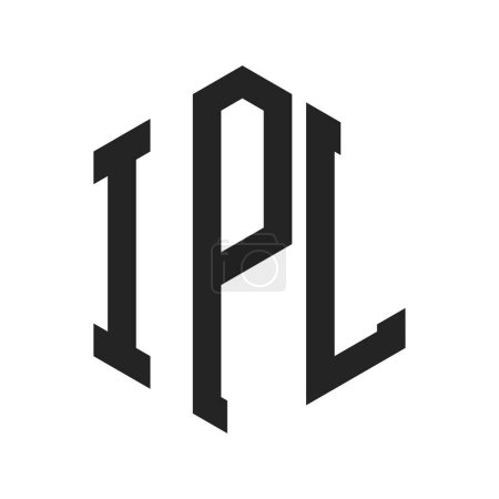 Conception de logo IPL. Lettre initiale Logo Monogramme IPL en forme d'hexagone