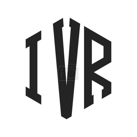 Diseño de Logo IVR. Carta Inicial IVR Monograma Logo con forma de hexágono