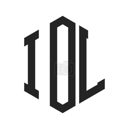 Diseño de Logo IOL. Logo inicial de IOL Monogram con forma de hexágono