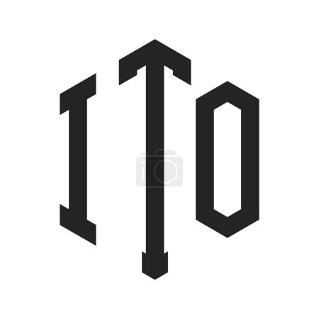 ITO Logo Design. Anfangsbuchstabe ITO Monogramm Logo mit Hexagon-Form