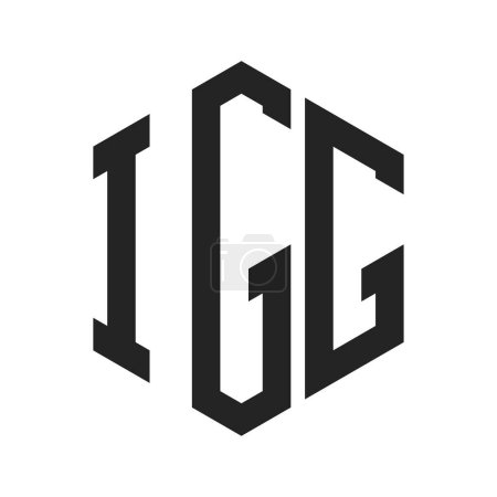 IGG Logo Design. Anfangsbuchstabe IGG Monogramm Logo mit Sechseck-Form