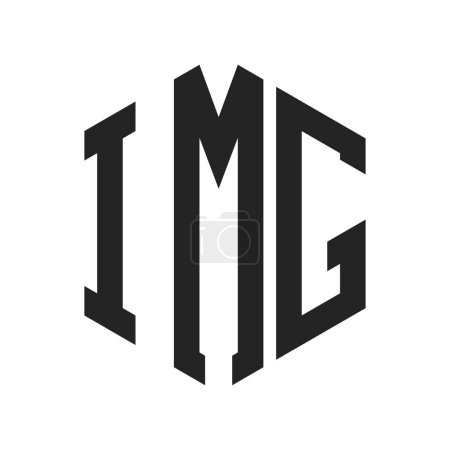 IMG Logo Design. Initial Letter IMG Monogram Logo mit Hexagon-Form