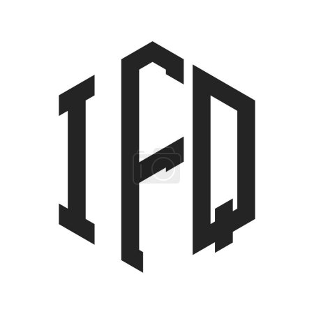 Illustration for IFQ Logo Design. Initial Letter IFQ Monogram Logo using Hexagon shape - Royalty Free Image