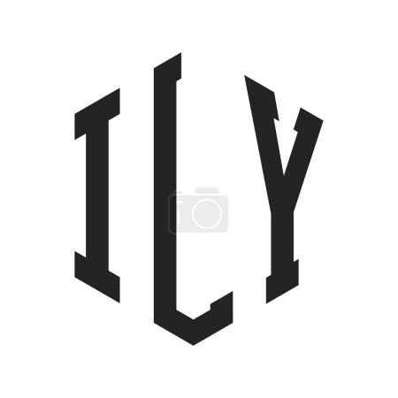 ILY Logo Design. Letra inicial ILY Monogram Logo con forma de hexágono