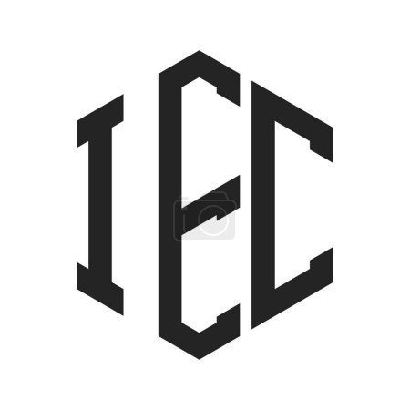 Diseño de Logo IEC. Logo inicial del monograma de IEC usando la forma del hexágono