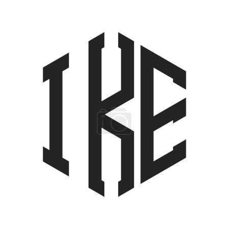 Téléchargez les illustrations : IKE Logo Design. Lettre initiale Logo IKE Monogram en forme d'hexagone - en licence libre de droit