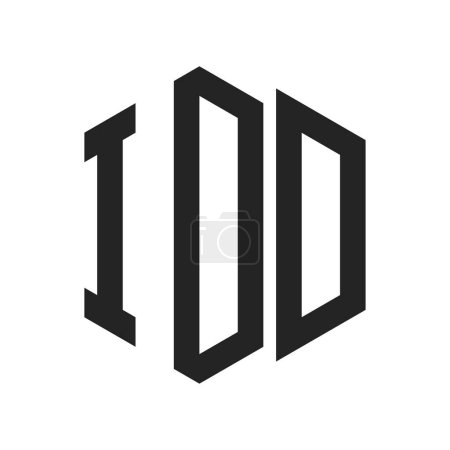 Diseño de Logo IDD. Logo inicial del monograma IDD de la letra usando la forma del hexágono