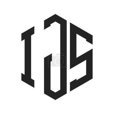 Diseño de Logo IJS. Logo inicial del monograma IJS con forma de hexágono
