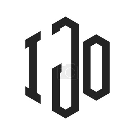 Ilustración de IJO Logo Design. Initial Letter IJO Monogram Logo using Hexagon shape - Imagen libre de derechos