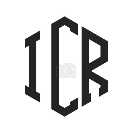 Téléchargez les illustrations : Conception du logo de l'IC. Lettre initiale Logo de monogramme ICR utilisant la forme hexagonale - en licence libre de droit