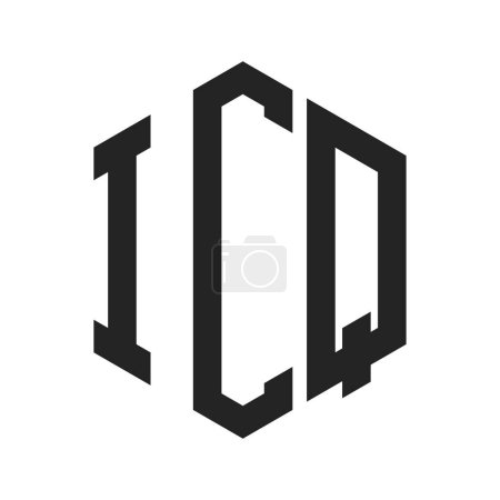 ICQ Logo Design. Initial Letter ICQ Monogram Logo mit Hexagon-Form