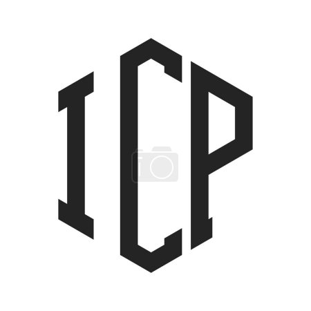 Illustration for ICP Logo Design. Initial Letter ICP Monogram Logo using Hexagon shape - Royalty Free Image
