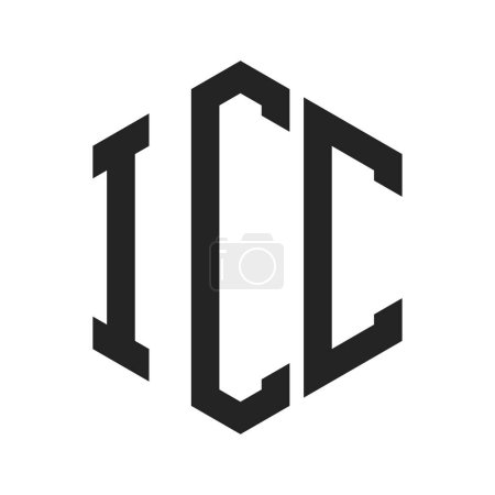 ICC Logo Design. Initial Letter ICC Monogram Logo mit Hexagon-Form