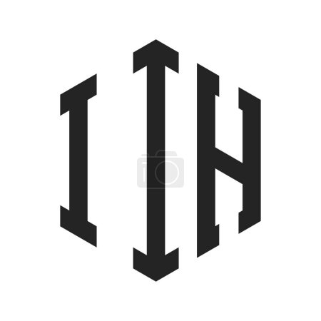 IIH Logo Design. Initial Letter IIH Monogram Logo mit Hexagon-Form