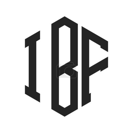 Diseño de Logo IBF. Letra Inicial IBF Monogram Logo usando la forma del hexágono