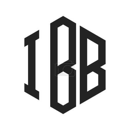 Illustration for IBB Logo Design. Initial Letter IBB Monogram Logo using Hexagon shape - Royalty Free Image