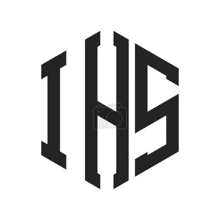 IHS Logo Design. Initial Letter IHS Monogram Logo mit Hexagon-Form