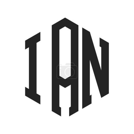 IAN Logo Design. Lettre initiale Logo monogramme IAN en forme d'hexagone