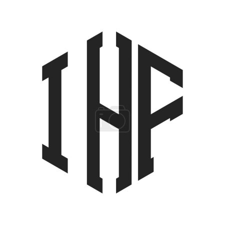 Illustration for IHF Logo Design. Initial Letter IHF Monogram Logo using Hexagon shape - Royalty Free Image