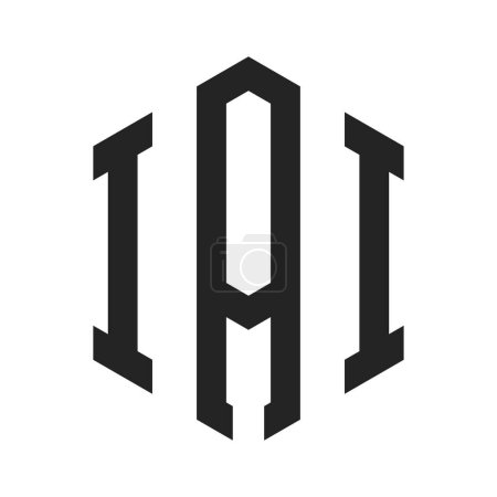 IAI Logo Design. Lettre initiale Logo monogramme IAI en forme d'hexagone