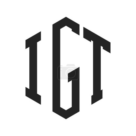IGT Logo Design. Initial Letter IGT Monogram Logo mit Hexagon-Form