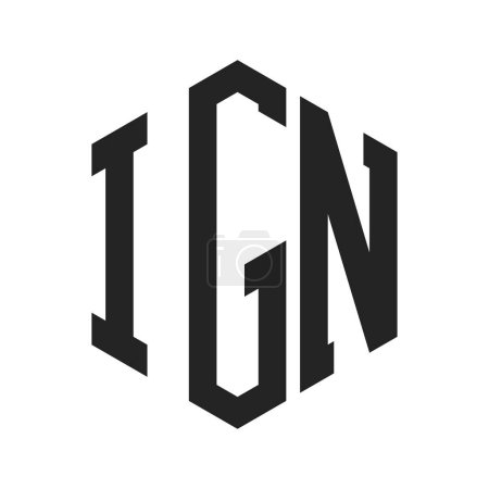 IGN Logo Design. Initial Letter IGN Monogram Logo using Hexagon shape