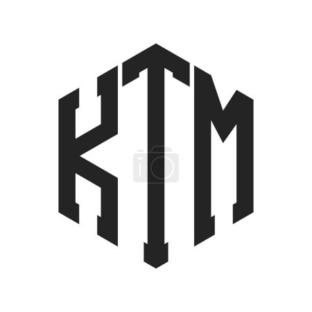 KTM Logo Design. Initial Letter KTM Monogram Logo using Hexagon shape