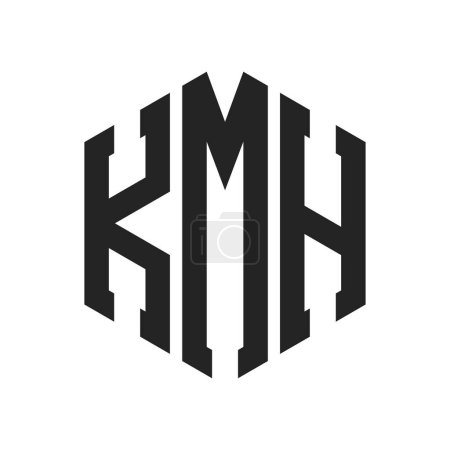 KMH Logo Design. Initial Letter KMH Monogram Logo using Hexagon shape