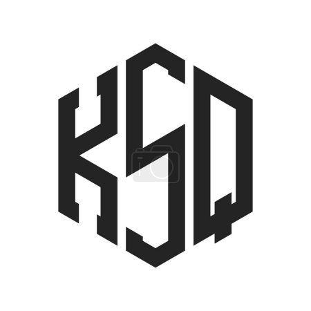 Illustration for KSQ Logo Design. Initial Letter KSQ Monogram Logo using Hexagon shape - Royalty Free Image