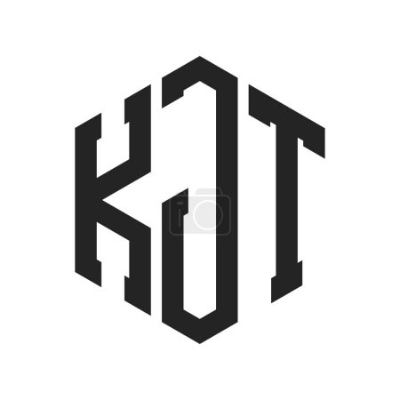 Illustration for KJT Logo Design. Initial Letter KJT Monogram Logo using Hexagon shape - Royalty Free Image