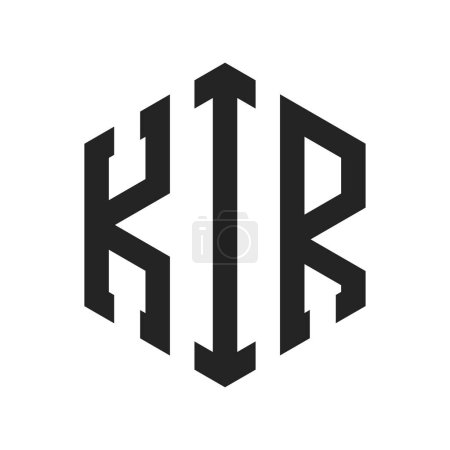 Diseño de Logo KIR. Logo inicial de KIR Monogram con forma de hexágono