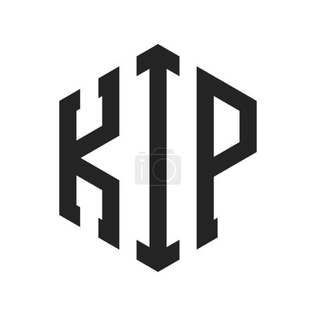 KIP Logo Design. Initial Letter KIP Monogram Logo using Hexagon shape