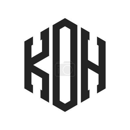 KOH Logo Design. Anfangsbuchstabe KOH Monogramm Logo mit Hexagon-Form