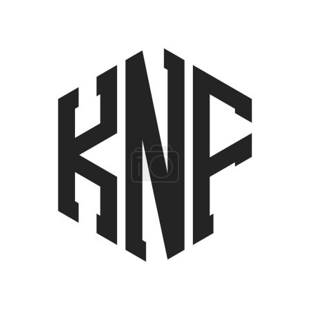 Téléchargez les illustrations : Conception de logo KNF. Lettre initiale logo monogramme KNF en utilisant la forme hexagonale - en licence libre de droit