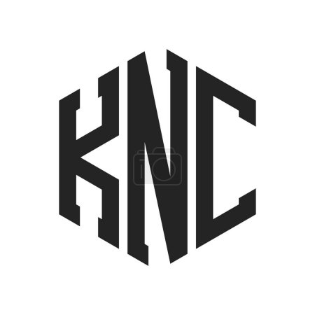 Téléchargez les illustrations : Conception de logo KNC. Lettre initiale Logo monogramme KNC en forme d'hexagone - en licence libre de droit