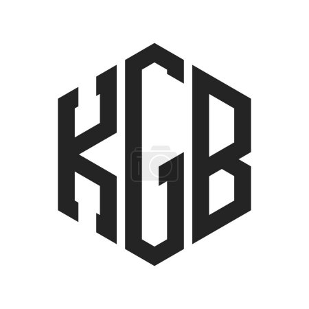 KGB-Logo-Design. Anfangsbuchstabe KGB-Monogramm-Logo in Sechseckform