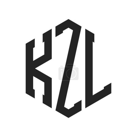 Illustration for KZL Logo Design. Initial Letter KZL Monogram Logo using Hexagon shape - Royalty Free Image