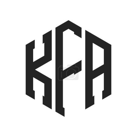 Illustration for KFA Logo Design. Initial Letter KFA Monogram Logo using Hexagon shape - Royalty Free Image