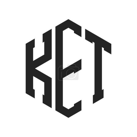 KET Logo Design. Initial Letter KET Monogram Logo using Hexagon shape