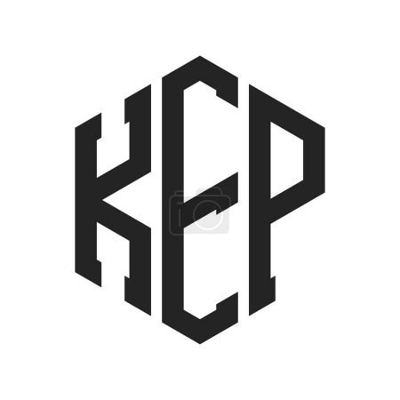 Ilustración de Diseño de Logo KEP. Logo inicial de la carta KEP Monogram usando la forma del hexágono - Imagen libre de derechos